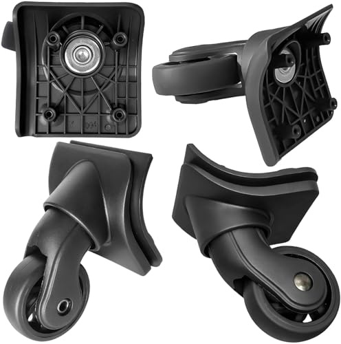 Tobeso-Nuoze Replacement Luggage Wheel 4 Stück Kofferrollen Ersatzrollen Ersatzräder für Koffer Reparatur 360°Drehbare Koffer Ersatzrollen mit 4 Befestigungslöchern H149
