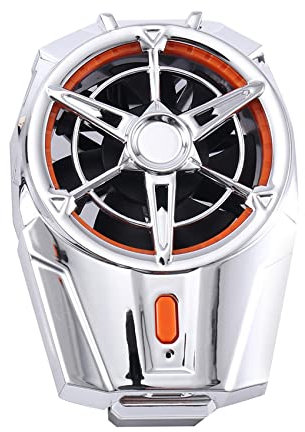 NONDK Universal Mini Mobile Phone Cooling Fan Radiator Turbo Hurricane Game Cool Heat Sink Battery Model,Electroplated Silver