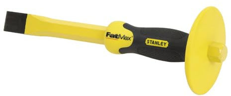 Cincel de albañil 305x25mm, acero resistente, mango ergonómico, ideal para cortar y modelar materiales en construcción.