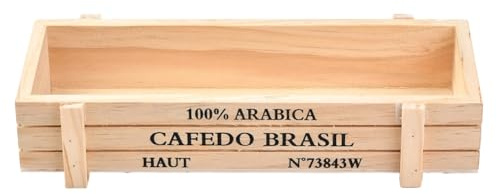 CALFOVERA Maceta de Madera Natural para Suculentas, 2 Unidad, 21.3 x 7.2 x 4.5cm, Rectangular, para Exteriores, Alféizar de Ventana, Jardín Elevado, Maceta para Cactus, Verduras, Césped, Patio.
