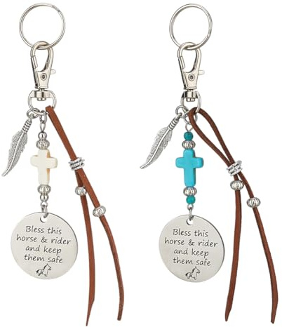 DELORIGIN Cavallo Sella E Briglia Clip Briglia Sella Equitazione Pendente Appeso Per Benediare Questo Cavallo E Del Cavaliere Regalo Sicuro Portachiavi Decorazione, Metallo