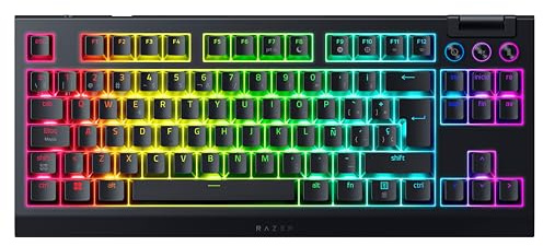 Razer BlackWidow V4 Tenkeyless HyperSpeed (Orange Tactile Switch) - Teclado gaming inalámbrico con tecnología “hot swap” - Bluetooth & HyperSpeed 1000Hz - Snap Tap - QWERTY Teclado ES | Negro