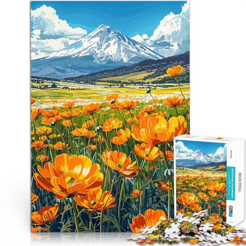 puzzle 1000 pezzi per adulti Fiori di prato di montagna Gioco di famiglia antistress sfida difficile Giocattoli per la decorazione della casa 70x100cm