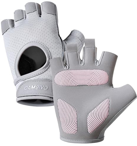 CAMBIVO Gants de Musculation pour Homme et Femme, Gants de Sport Antiglisse et Confortables pour Entraînement, Haltères et Salle de Gym, Rose, M
