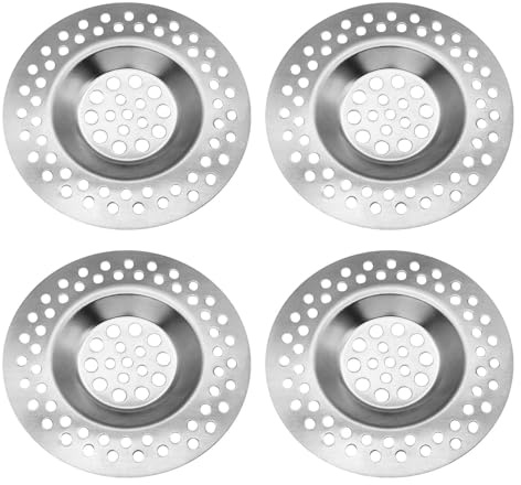4 Pcs Stainless Steel Kitchen Sink Strainer Plug, Kitchen Sink Strainer, Plug Hole Hair Catcher, for Bathtub, Kitchen Drainage Pipes, Drainage Pipes, Bathtub and Shower ﻿