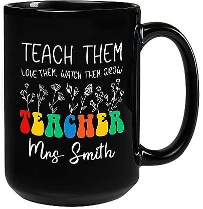Teach Them Watch Them Grow Teacher Coffee Mug Ceramic Tea Cup Unique Drinking Cup Fun Gifts Foe Sister Valentine's Day Mom 330Ml