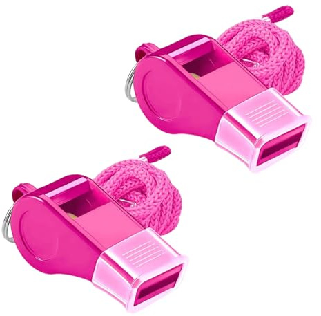 FrostyFlair sifflet, sifflet à Bille pour arbitres et Cours de Sport, 2 pièces sifflets en Plastique avec Cordon pour entraîneurs, Enseignants et sauveteurs