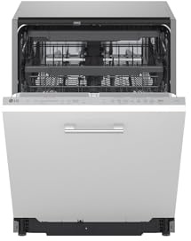 LG DB375TXS Lavastoviglie da Incasso Classe A,14 Coperti, Lavaggio a Vapore TrueSteam, Rastrelliere Regolabili, Sistema QuadWash con 4 Bracci Irroratori, Serie 3, Auto-Apertura, 44dB, Wi-Fi, Acciaio