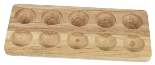 KALLORY Porta Uova in Legno Beige a Doppio Ordine, Vassoio Resistente e Funzionale per Organizzare Uova Stile Semplice per Cucina e Conservazione Pratica