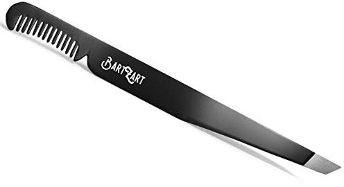 BartZart Shabo Pinzette mit Kamm I professionelle Pinzette zum Augenbrauen Zupfen I Augenbrauen Pinzette aus Rostfreiem Edelstahl I Augenbrauenpinzette (Pinzette)