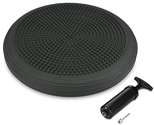 Navaris Balancekissen Ballsitzkissen mit Luftpumpe - Balance Unterlage Kissen Sitzkissen Rücken Training - Noppen und Glatt