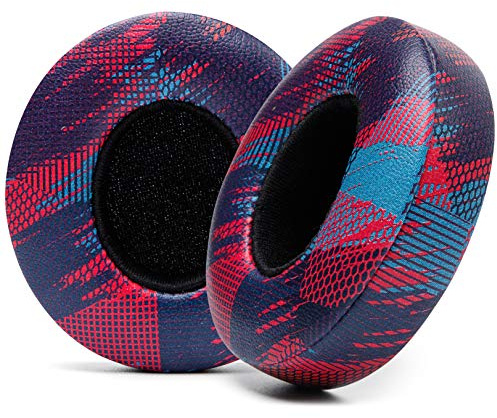 WC Extra Thick Replacement Earpads for Beats Solo 2 & 3 by Wicked Cushions - Ear Pads for Beats Solo 2 & 3 Wireless ON-Ear Headphones - Soft Leather, Luxury Memory Foam, Strong Adhesive | Speed Racer