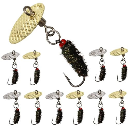 Dovesun Fliegenfischen Köder Angelköder Fliegenfischen Fliegen zum Nassfischen Fliegen zum Fischen Köder mit Angeln Spinner für Bass Sonnenbarsch, Hecht 14# 10pcs