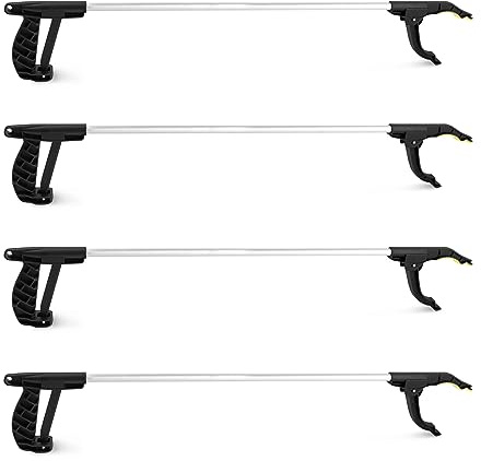 KEPLIN 4 Pack Litter Picker Ergonomic Long Reach Handle 30 Inch (75cm) Garden Tool, Magnetic Pick Up Durable & Sturdy for Picking Rubbish, Weeds, Leaves, Gardening, Elderly & Disabled Multi-use Tool…