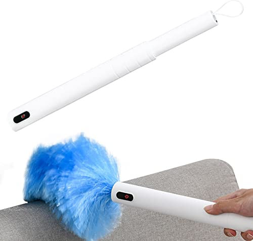 Spolverino Elettrico a 360 °, Spazzola per spolverino Ricaricabile USB con Asta di prolunga, Spazzola per la Pulizia dello spolverino per aspirapolvere Strumento di Pulizia per Tende da Finestra