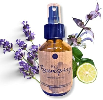 Bio Raumspray (Handgemacht, hervorragender Raumerfrischer, reine ätherische Öle) (Lavendel)