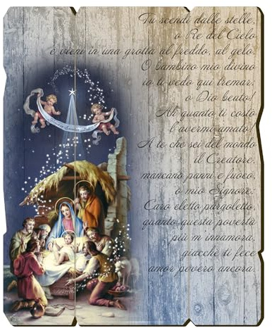 Fratelli Bonella | Formad träbild Vintage spjälsäng spjälsäng f.to 19 x 24 cm | Tillverkad i Italien