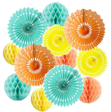 Wabenbälle, 15,2 cm, 20,3 cm, Seidenpapier-Fächer, Party, Wabenbälle, Wandtücher, Pompons, Blumenbälle, hängende Papierfächer für Party, Babyparty, Geburtstag, Hochzeit, Kinderzimmer, Dekoration
