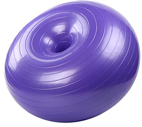 Yardwe Donut-Form Fitnessball Aus PVC Explosionsgeschützter Gymnastikball Für Yoga Und Pilates Mit Luftpumpe rutschfeste Oberfläche Für Balance-Training Zu Hause