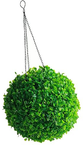 FUNOMOCYA Led Lighted Artificial Topiary Solar-powered Hanging Decor for Gardens Patios Weddings Weatherproof Faux Floral Sphere Chain Flower Design