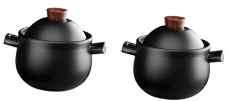 PRETYZOOM 2 Pz Zuppa Di Casseruola Pentola Di Terracotta Stufato Di Pentole Da Cucina Pesanti Casseruola Stufato Pentole in Pirofila Con Coperchio Pentola Donabe Ceramica