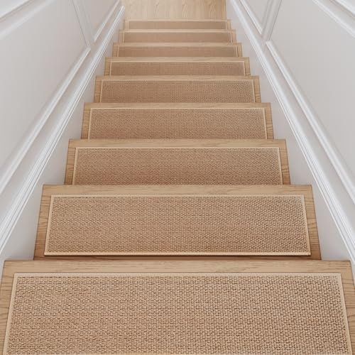 SIXHOME Alfombra Antideslizante de 20 x 76 cm (7 Unidades) Alfombras de Escalera con Goma Antideslizante Mascotas y Ancianos