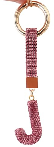 ZVRSUA Schlüsselanhänger Buchstabe J für Frauen und Mädchen, Schlüsselanhänger Rosa Glitzer，Zubehör für Schlüssel/Autoschlüssel/Handtaschen/Bag Charms/Rucksack Anhänger，Geschenke für Damen Freundes(J)