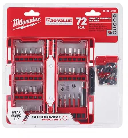 Milwaukee SHOCKWAVE 48-32-4497 - Juego de brocas para destornillador de aleación de acero (72 piezas)