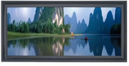 15x26 inch Picture Frame Solid Wood Black Panoramic Photo Frame,Suitable for Poster/Painting/Group Photo/Puzzle (A23B1526)