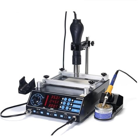 HEALBYBLE Station De Soudage À Air Chaud 853AAA, Bricolage, Station De Retouche Numérique, Réparation De Téléphone, Outil De Soudage BGA SMD,RéSistant Aux Hautes TempéRatures(853AAA)