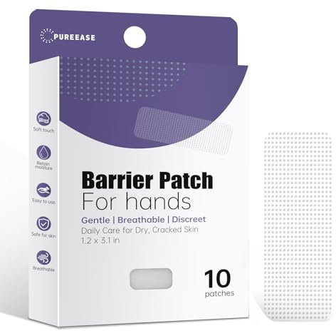 PUREEASE Moisturizing Crack Patches –For Linear, Single Small Crack,For Dry,Cracked Hands,Elbows, Chapped Knees Skin Relief, Hydrating Care – Flexible & Breathable, 10 Patches