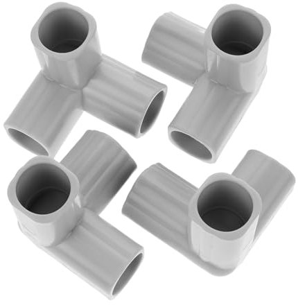 HOMOBABE 4stücke PVC-rohrfitting Seitenauslass Verbindungsstück Möbelrohranschluss Garten Und Terrassenverbindung Hellgrauer PVC-verbinder DIY-PVC-regalzubehör PVC-eckwinkelstücke