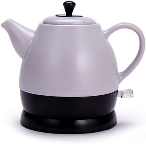 Generico Bollitori, bollitore Elettrico in Ceramica Senza Fili, teiera, teiera retrò da 1 litro, 1350 W, Acqua Veloce per tè, caffè, zuppa, Fiocchi d'avena, Base Rimovibile, spegnimento AUT
