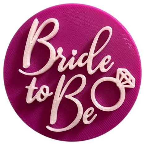 'Bride to Be' Embosser Stamp for Icing Fondant Cupcake Cake Decoration Frosting Sugar Paste Cookie Baking 6 cm Diameter