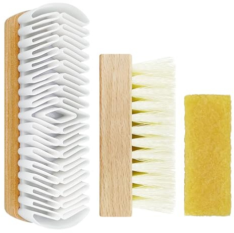 Luminaverde spazzola per camoscio, set di 3 pezzi per cura del camoscio e del nabuk, spazzola per scarpe per suede e velluto