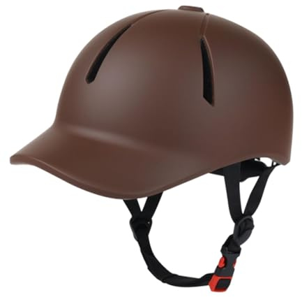KESOTO Equestrian Casco para Montar Casco Ventilado con Cierre Ajustable Y Protección Solar Hecho de Material PC Adecuado para Deportes Al Aire, Coffee S