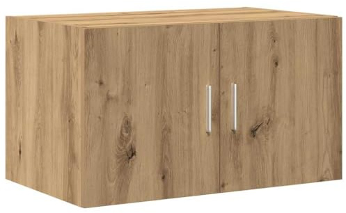 Qnhdfrt Sideboard Eiche rustikal 70 x 42,5 x 40 cm Holzwerkstoff mit 2 Türen robuster Küchenschrank Stauraum für Esszimmer Flur Wohnzimmer