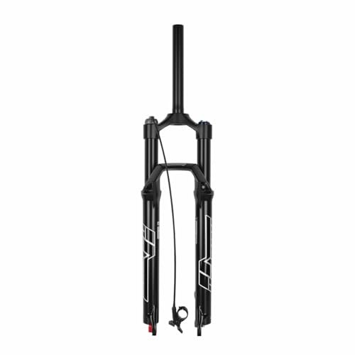 LHHL MTB Fahrradgabel 27.5 29 Zoll Luftstoßdämpfer XC/AM Fahrrad-Federgabel Remote Lockout Federweg 120/140mm QR 9mm Dämpfungseinstellung(120mm,27.5-Black)