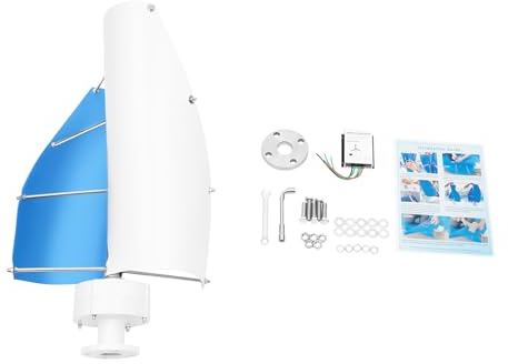 Turbina eólica de eje vertical, 100 W, 12 V/24 V, IP67, con controlador, arranque bajo 62 dB, resistente al taifun, fácil montaje para casa, jardín, caravana, barco, pabellón, lámpara de calle