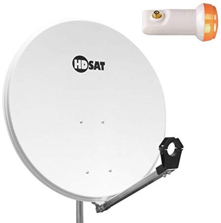 Pack parabola satellitare acciaio 80 cm + LNB Single Golden Media 0,1dB compatibile Canale HD