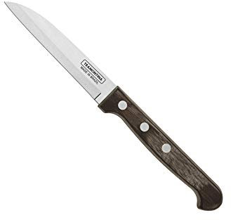 Tramontina Cuchillo para Frutas y Verduras de Acero Inoxidable y Mango de Madera Tratada Polywood 9 cm