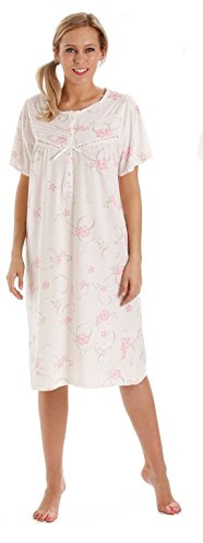Ladies Short Sleeve Nightdress Jersey Polycotton Size UK 10-36 Plus (14/16, Pink)