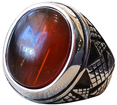 Ambra baltica pietra preziosa classica anello antico di moda elegante, anello sigillo, anello delicato, anello di dichiarazione, regali per la festa del papà, anello ossidato d'argento (ambra baltica)