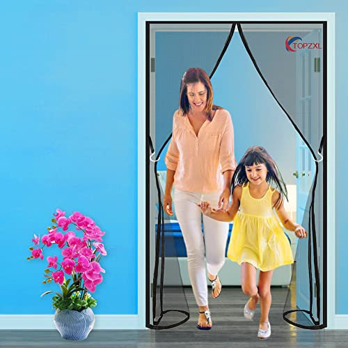 Insektenschutz Plissee Tür, 145x250cm Fliegengitter für Türen, Magnet Vorhang Fliegenvorhang Moskitonetz für Kellertür Schiebetür, Küche, Schlafzimmer, Hof, Anthrazit, 663 Größe