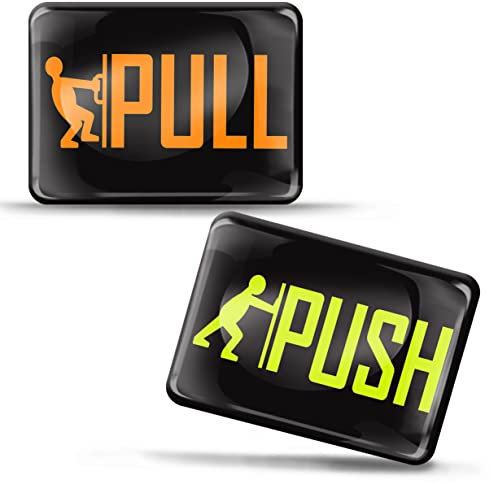 SkinoEu 2 x 3D gel Adesivi Informazione Notifica Segnale Informativo Spingere Tirare Segnaletica Simbolo per Uscita Porta KS 58