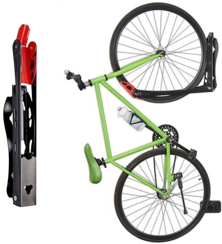 CZMYCBG No Lifting Swivel Bike Racks, Space Saving Wall Mounted Bike Holder for Garage, Vertical Bike Wall Hangers for Home(1 pcs)