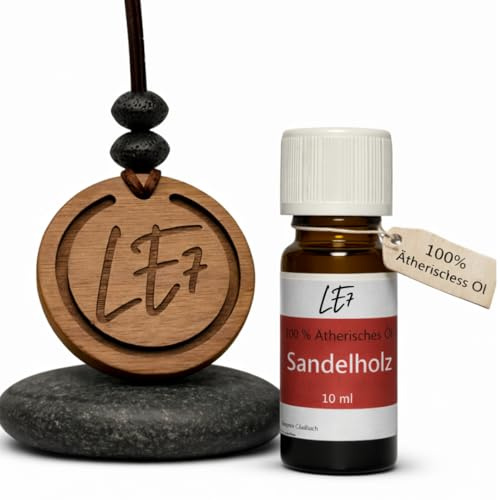 Autoduft mit 100% ätherischem Öl – Lufterfrischer & Auto Parfüm – Duftbaum/Duftanhänger für Auto & Kleiderschrank – Natürlich & langanhaltend (Sandelholz)