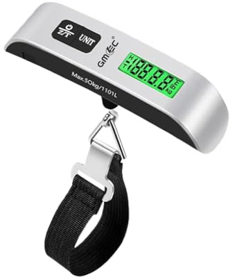 GMEC Luggage Scale Digital – Suitcase Weighing Scales for Travel | 50kg Capacity | Portable, Lightweight, Accurate | LCD Display | Battery Included – Ideal for Airport & Holiday Essentials