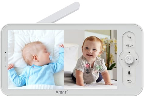 ARENTI Split Screen Parent Unit for Video Baby Monitor AInanny 2K/AInanny A4,5 Inch Display,720P,Two-way Audio,Foldable Bracket,Zoom,3350mAh Battery(Screen Only)