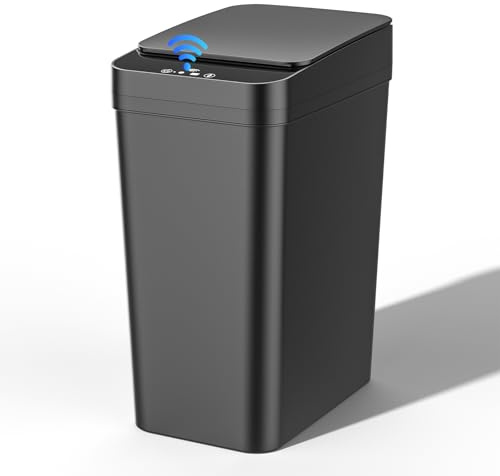 Glovios Poubelle Automatique Poubelle Cuisine,Poubelle Cuisine 12L avec Couvercle Automatique,Rechargeable,Poubelles Intelligente Silencieuse et Étanche,pour Cuisines, Bureau, Toilette,1200mah,Noir
